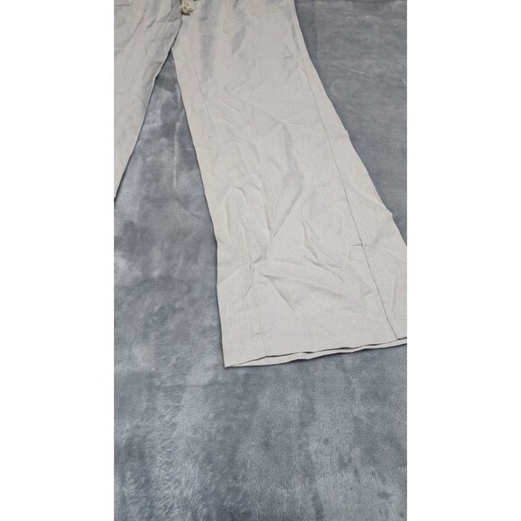 Roxy Oceanside Linen Blend Pant Women's L Stone Drawstring Beach Pants NWT - Picture 3 of 11